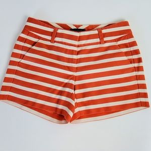 Ann Taylor Orange & White Striped Shorts